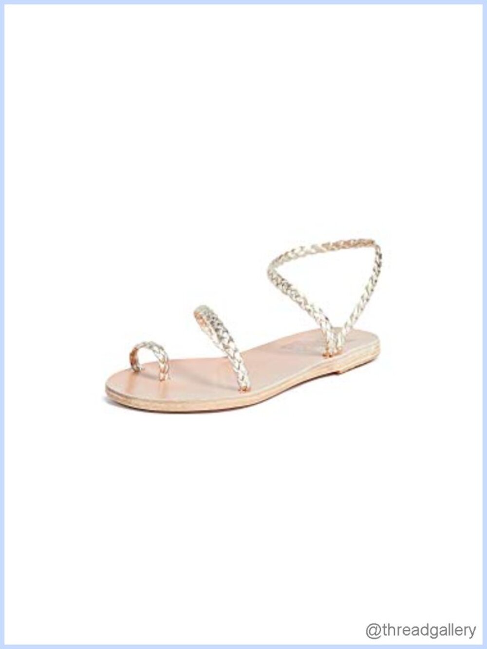 Braided Metallic Straps Gladiator Sandals